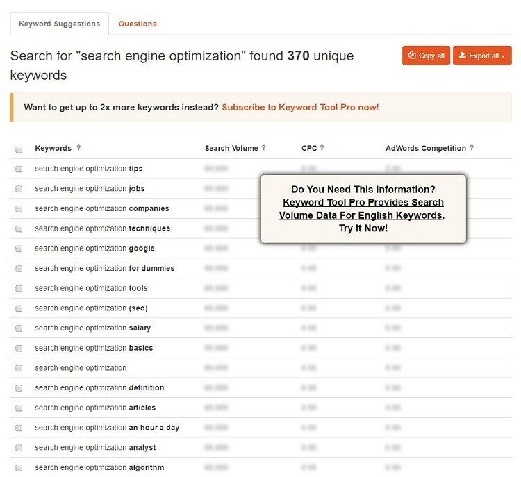 Keyword Research Tool