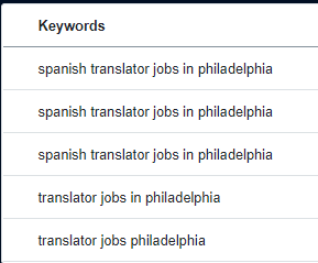 Keywords for translators