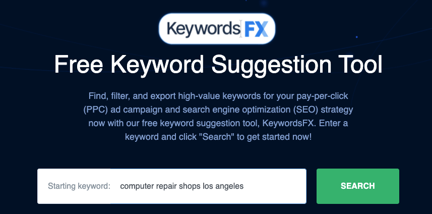 keywordsfx search computer repair