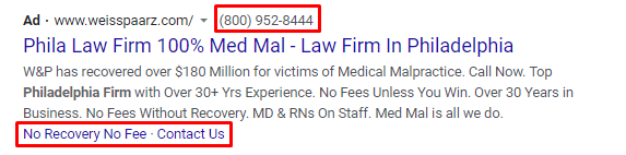 law firm ad extensions