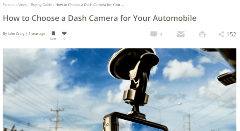 blog post on how to choose a dash camera