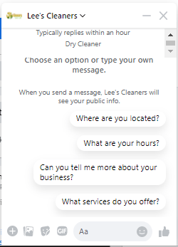 lees cleaners chatbot