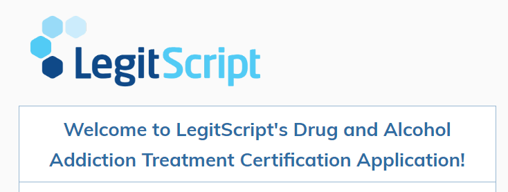 legitscript certification on website