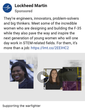 lockheed martin social media ad women in stem