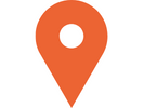 Orange map pin icon.