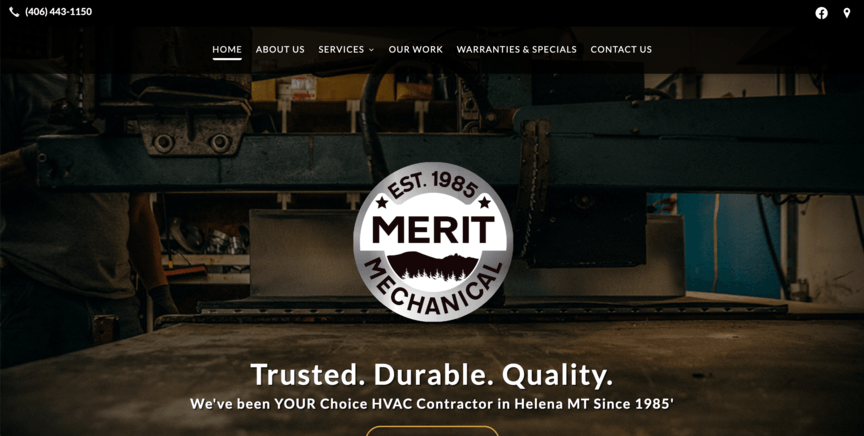 merit mechanical homepage desktop