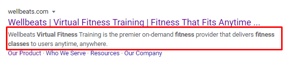 meta description for fitness website