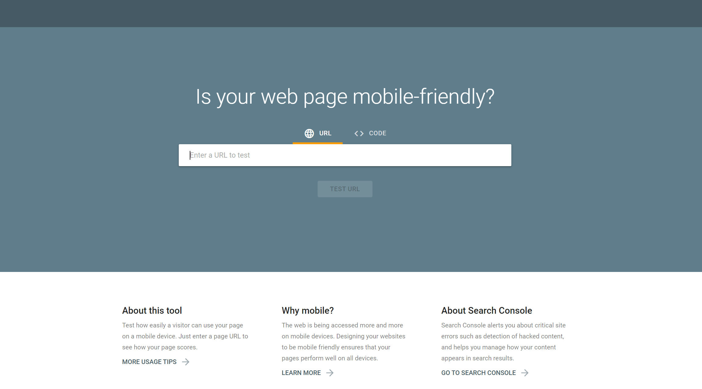 Google mobile-friendly test tool for mobile SEO