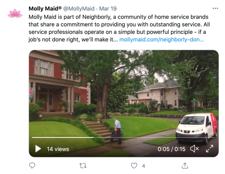 molly maid twitter video post