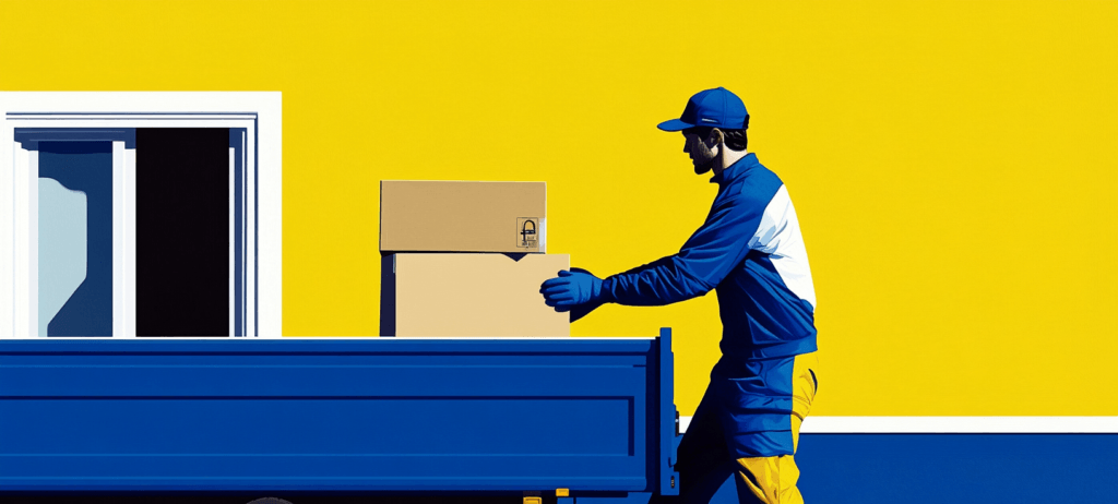Mover loading boxes in lead generation guide graphic