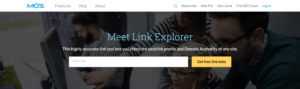 Herramienta de comprobación de enlaces de Moz Link Explorer