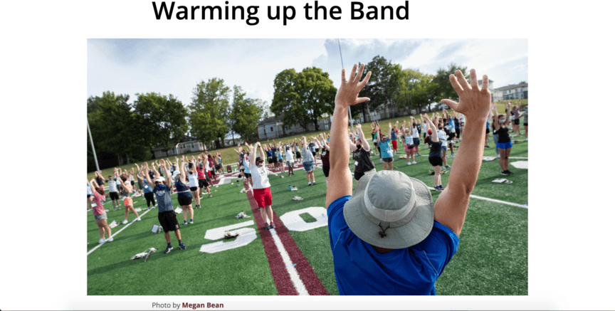 msu state spotlight warming up the band img