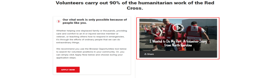 picture of the red cross volunteer website