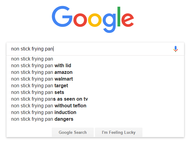 nonstick frying pan autosuggest