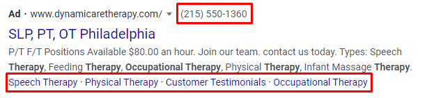 occupational therapy ad extension