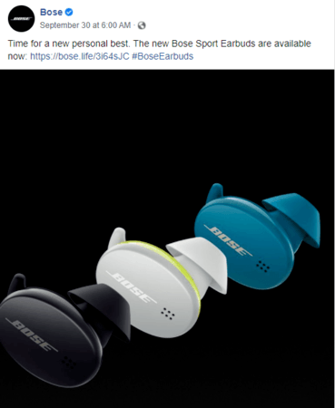 Bose headphones social media post