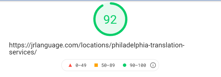 Page speed insights translator