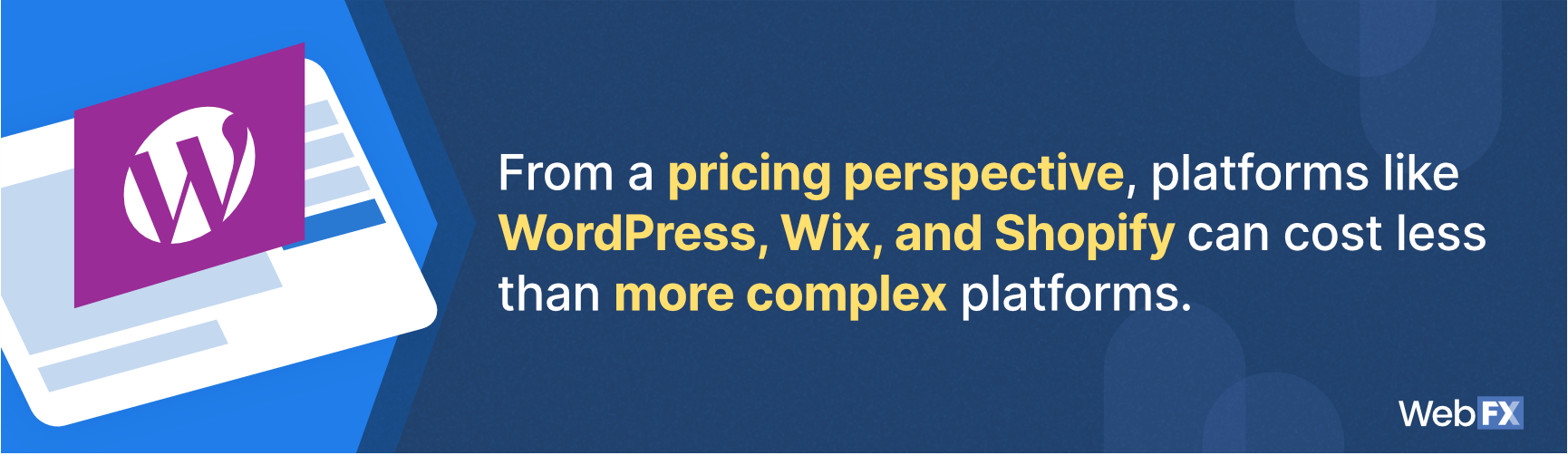 A statement on how a website's platform influences page speed optimization pricing