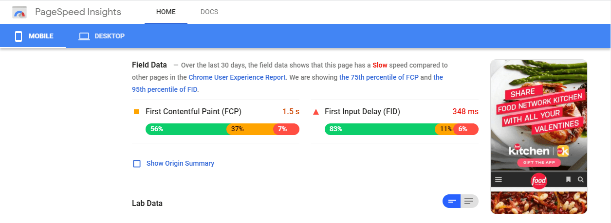 Google pagespeed insights