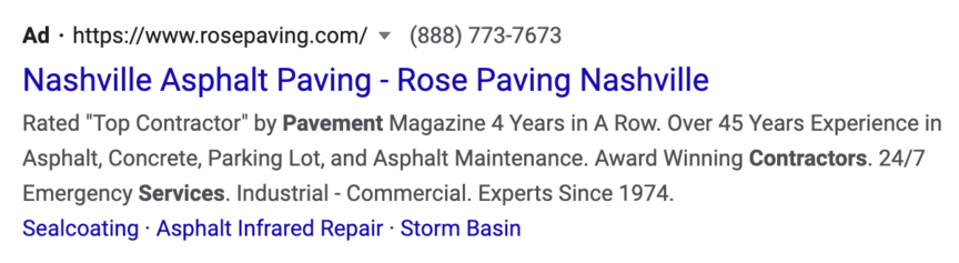 paving ppc ad