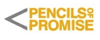 Logo of Pencils of Promise, featuring a pencil icon pointing left with the organization's name next to it.