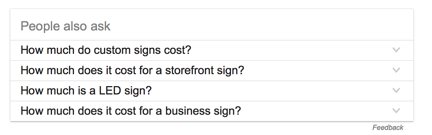 people also ask sign companies example