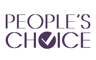 Logo of People's Choice with the words 'PEOPLE'S CHOICE' in purple capital letters and a purple checkmark inside a circle below the text.