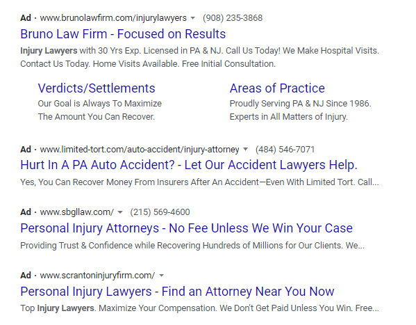 personal injury law ads