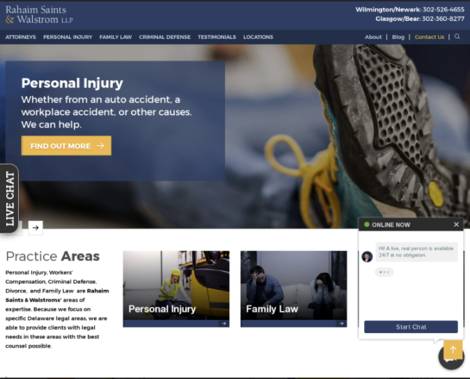 Personal Injury Law firm website design by WebFX