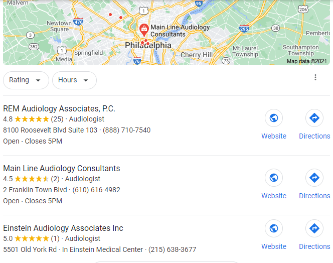 philadelphia audiologist local listing