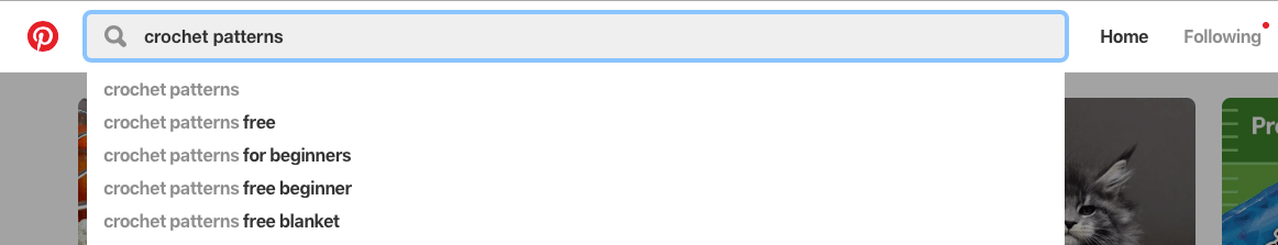 crochet patterns pinterest search