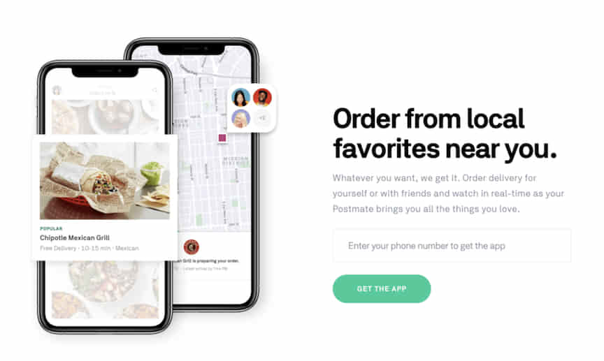 postmates app download CTA