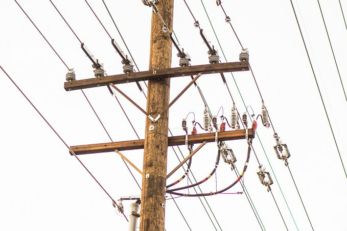 Electricity pole and wires