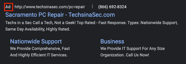 ppc ad computer repair