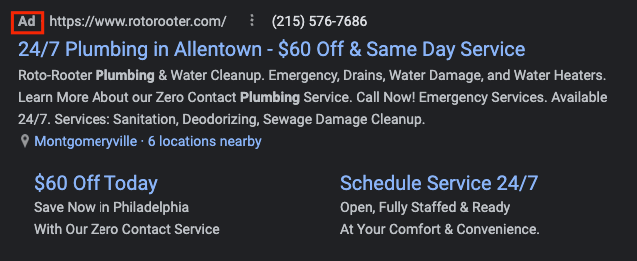 ppc ad plumber