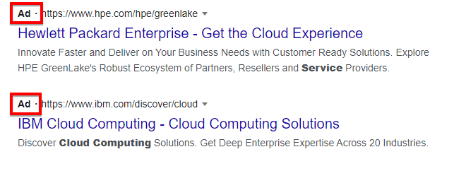 ppc search ads for cloud computing companies