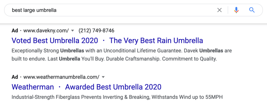 ppc umbrella ads