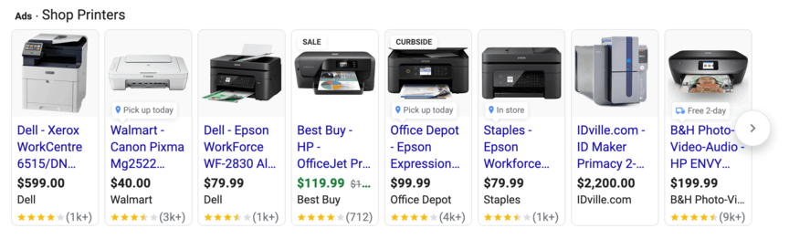 printer google carousel ads