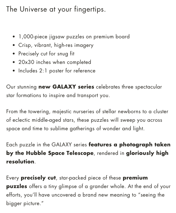 product description puzzle