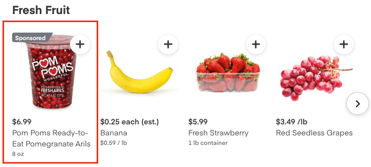 promoted product instacart