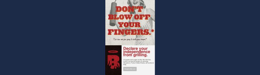 promotional email from Burgatory