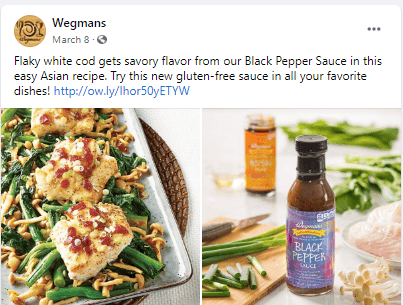 a grocery store's social media post