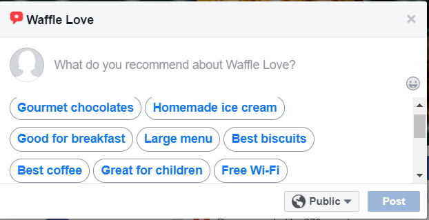 recommendation tags how to get reviews on facebook