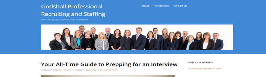 Godshall Professional Recruiting and Staffing website