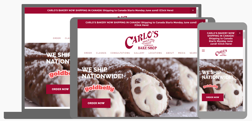 Mobile responsive website designs for bakeries