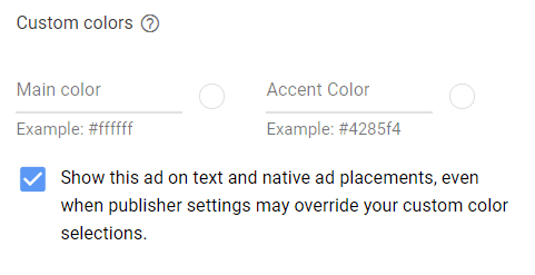 responsive display ads color customizer preview