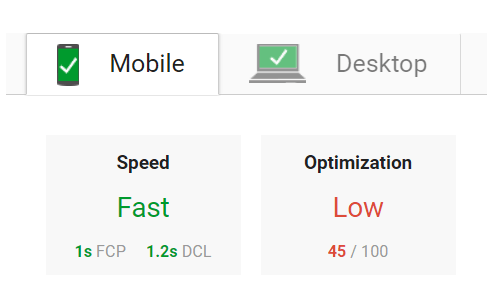 mobile/desktop speed