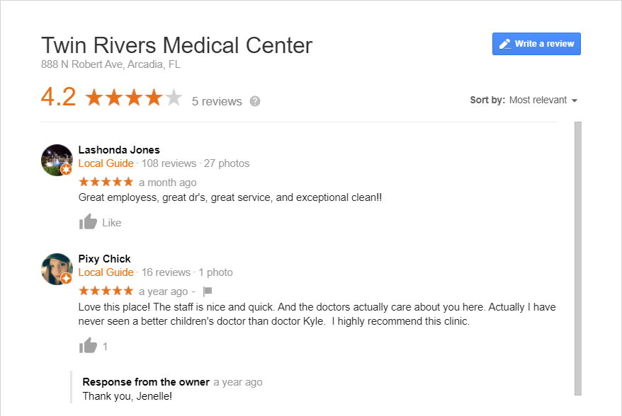 reviews local seo for healthcare