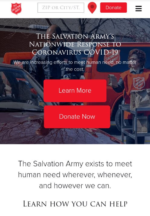 salvation army mobile page