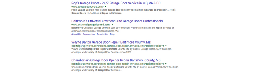 search result example for baltimore business 1